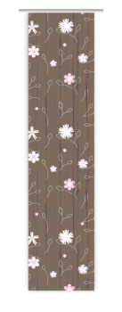 Moderne Schiebegardine mit Druck blickdicht, Schiebevorhang modern, Blumenmotiv